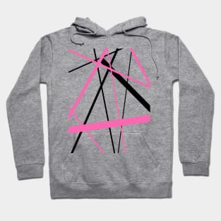 Criss Crossed Pink and Black Stripes Hoodie